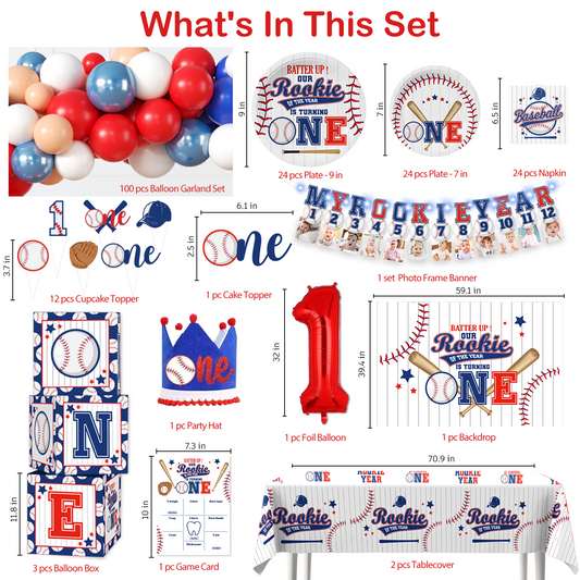 Cocomigo Rookie Year Themed Decor for 20 Guests