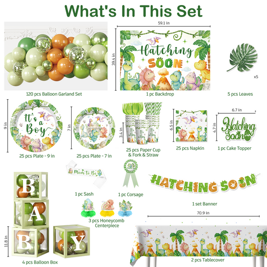 Cocomigo Dinosaur Baby Shower Decorations For 25 Guest