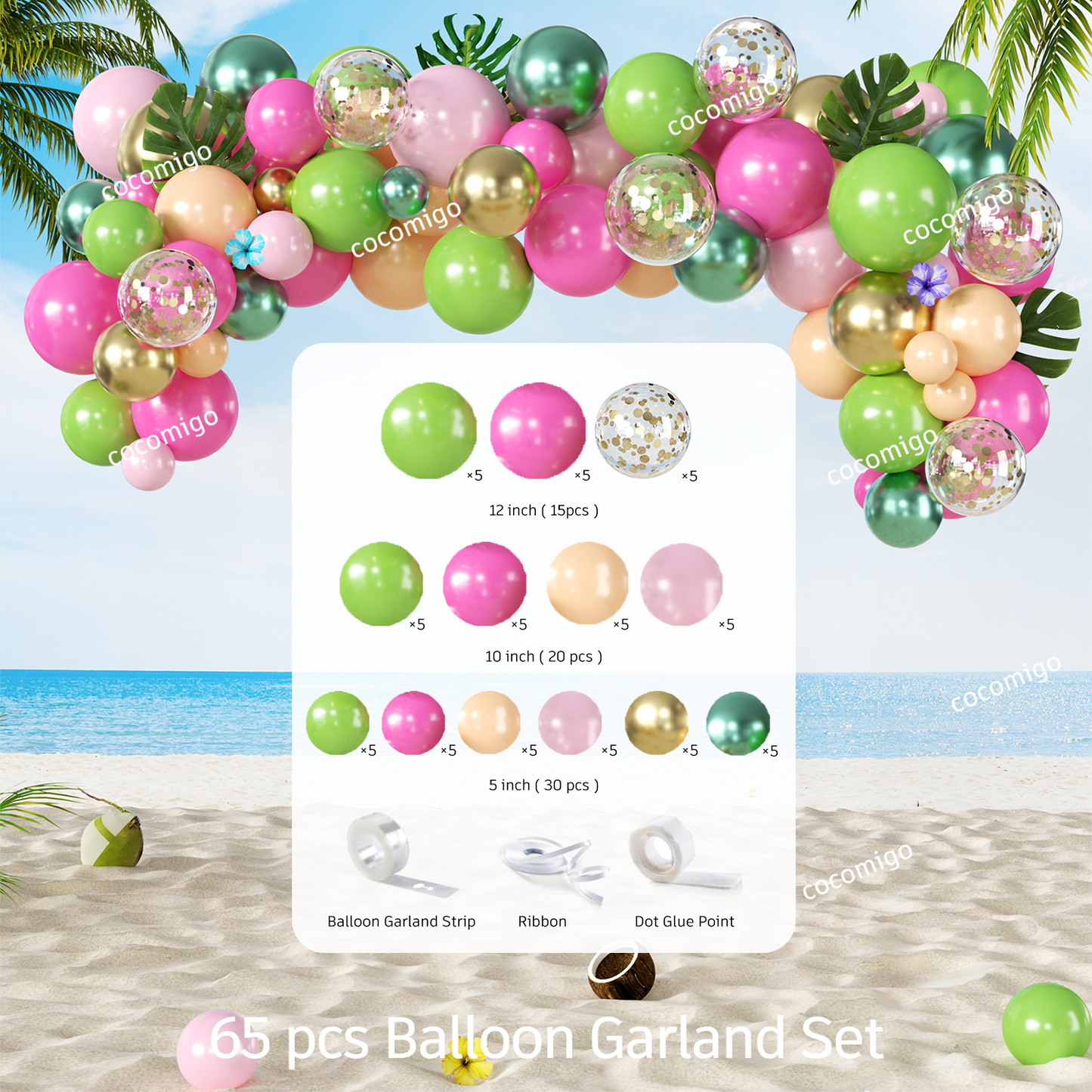 Cocomigo Hawaiian Party Decorations For 25 Guests