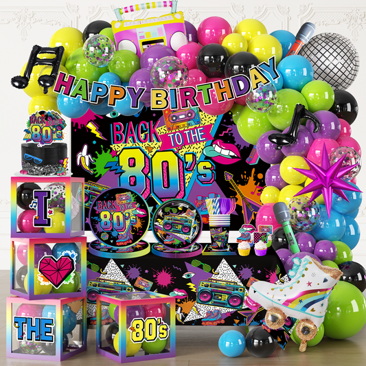 Cocomigo 80s Party Decorations For 25 Guests