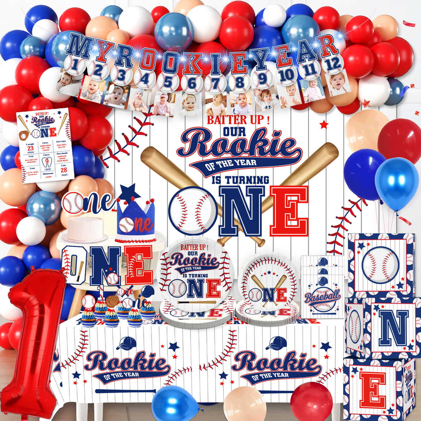 Cocomigo Rookie Year Themed Decor for 20 Guests