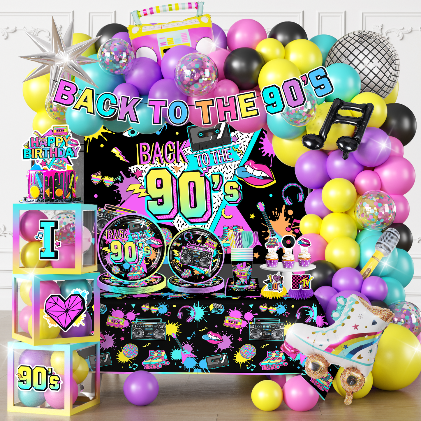 Cocomigo 90s Party Decorations For 25 Guests