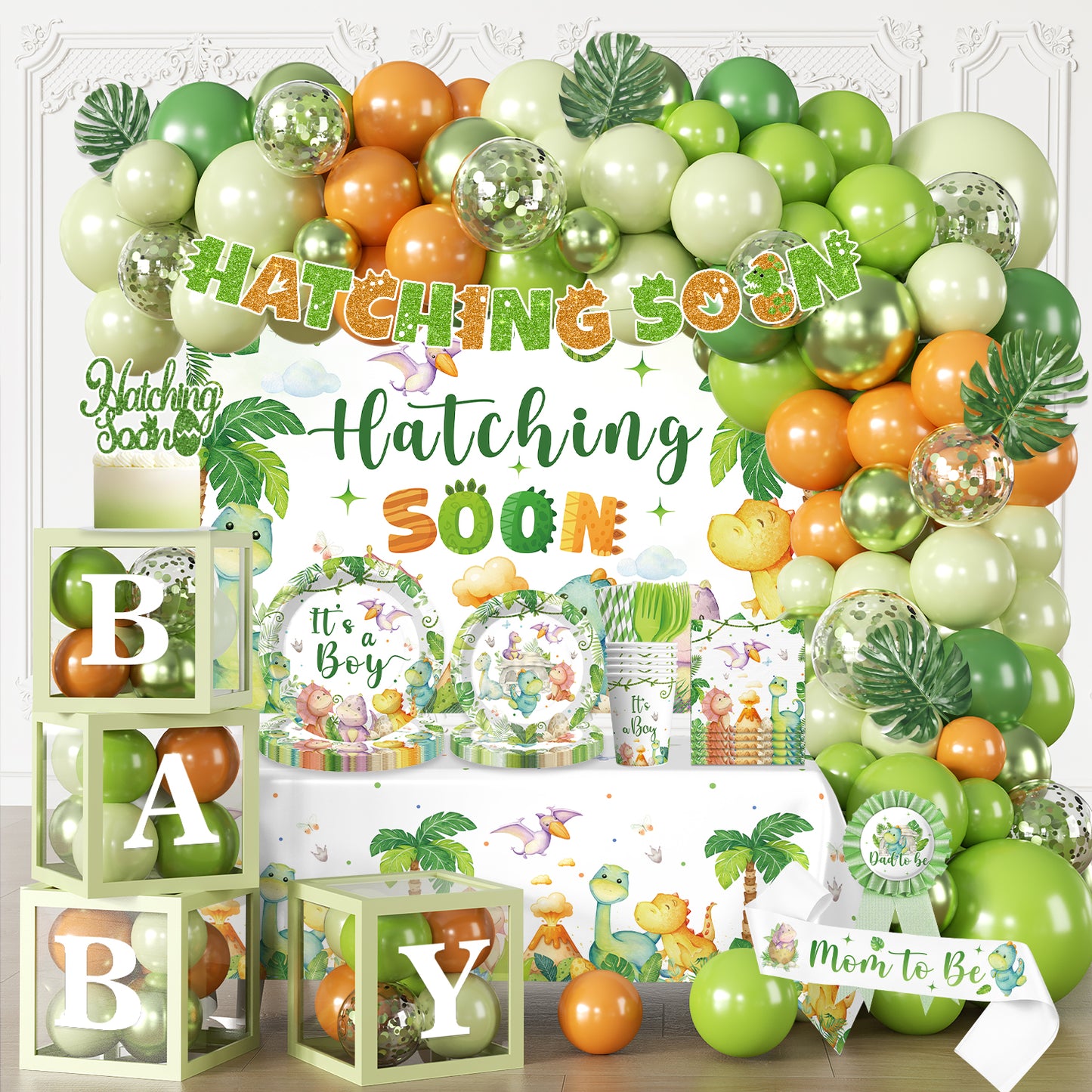 Cocomigo Dinosaur Baby Shower Decorations For 25 Guest