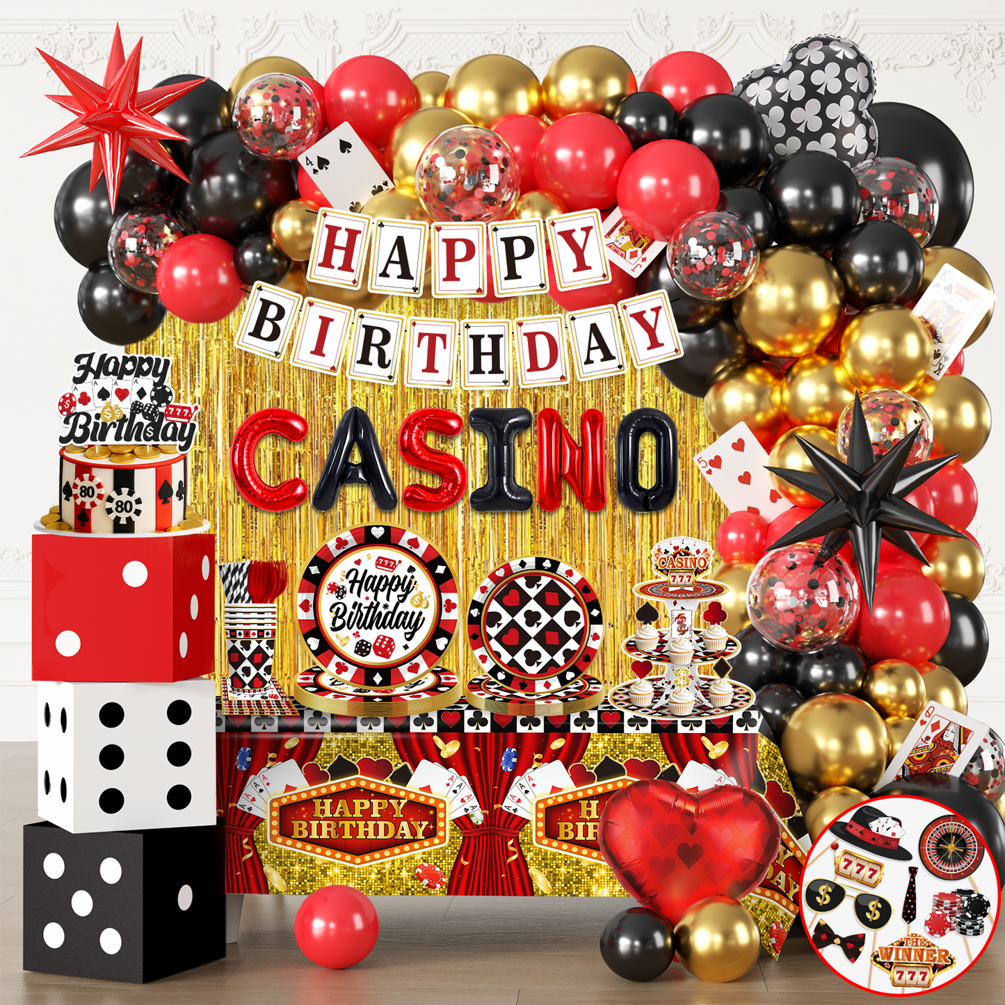 Cocomigo Vegas Themed Party Decorations For 25 Guests