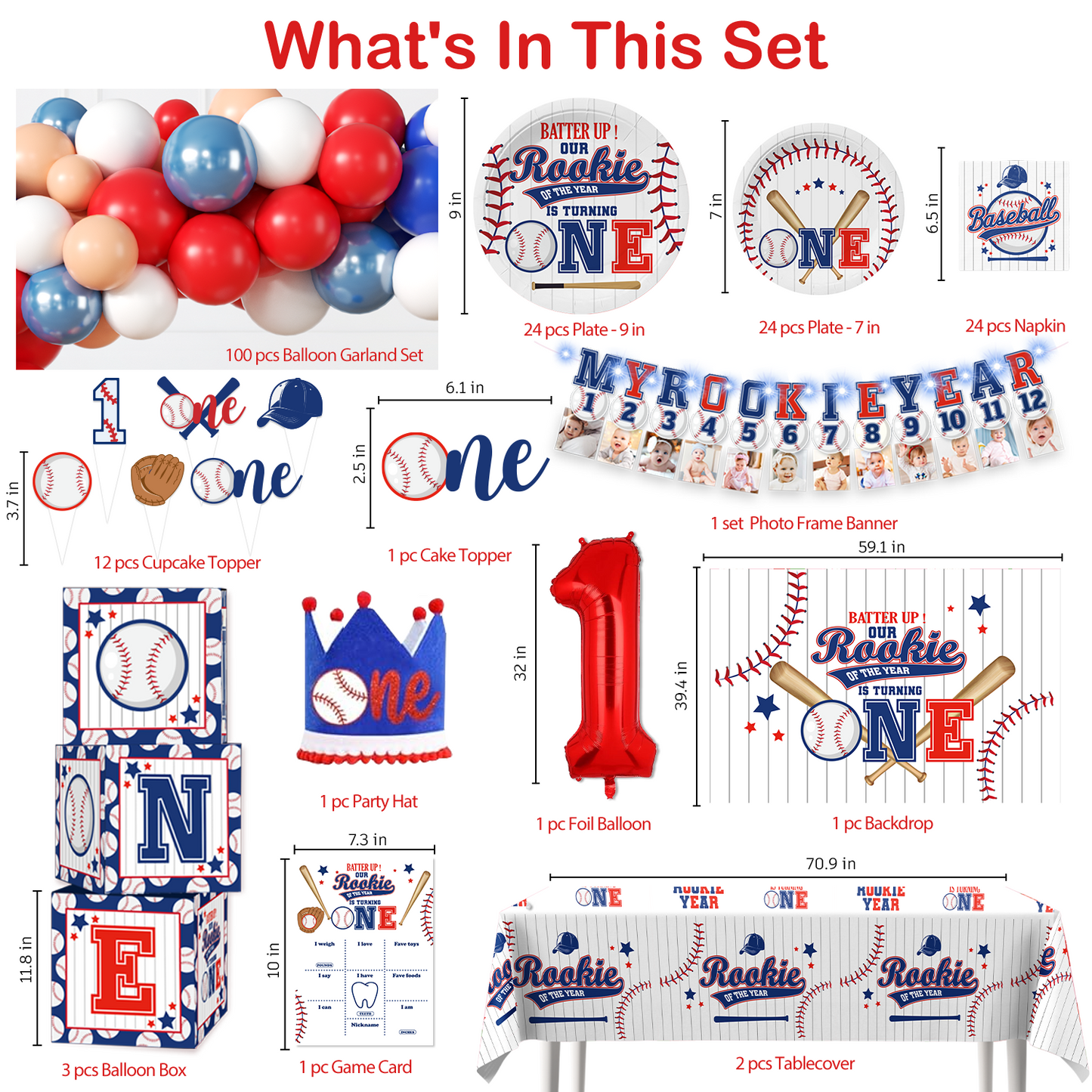 Cocomigo Rookie Year Themed Decor for 20 Guests