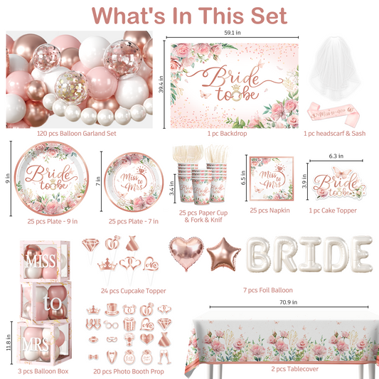 Cocomigo Bride to Be Decorations For 25 Guests