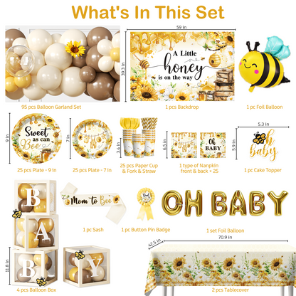 Cocomigo Bee Baby Shower Decorations For 25 Guests