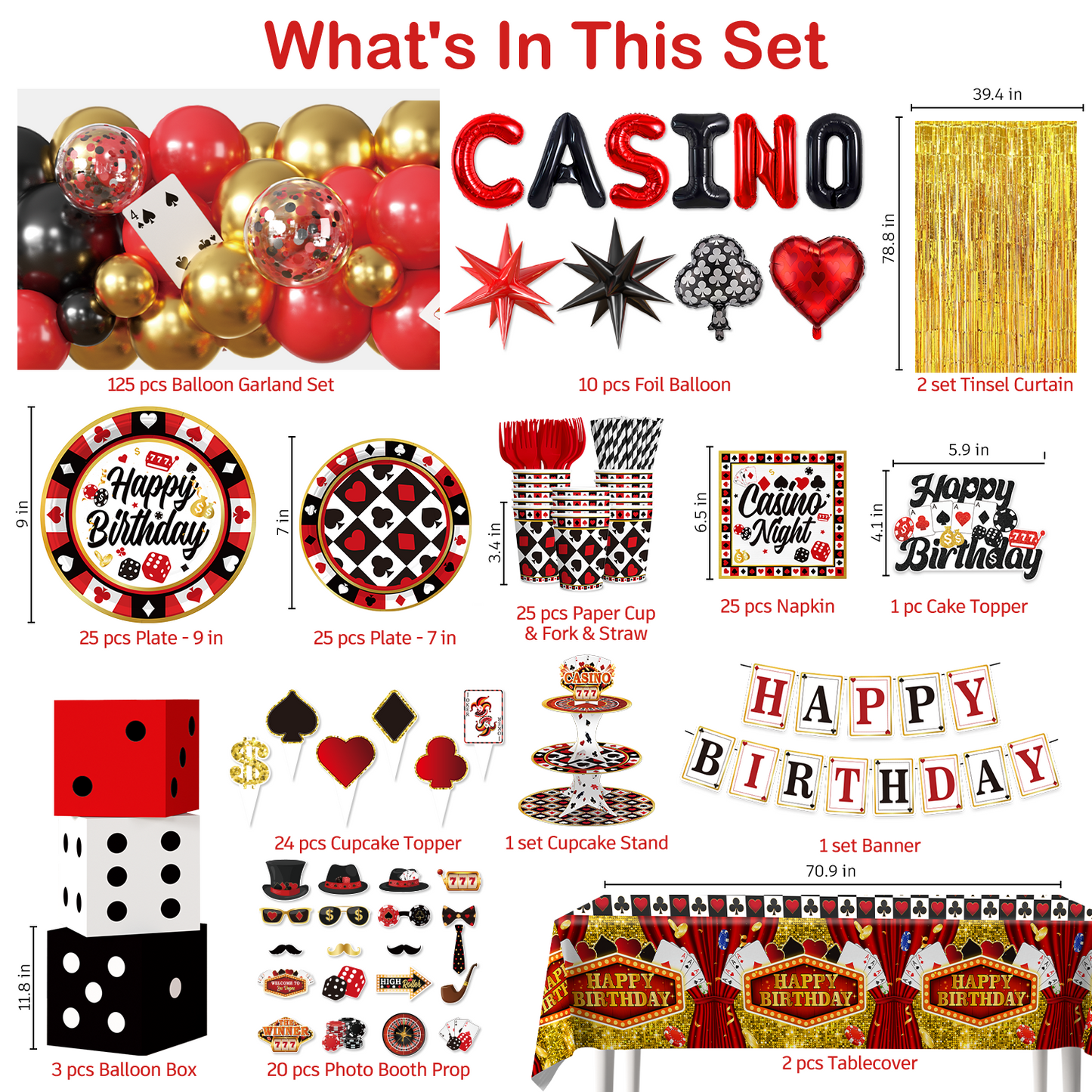 Cocomigo Vegas Themed Party Decorations For 25 Guests