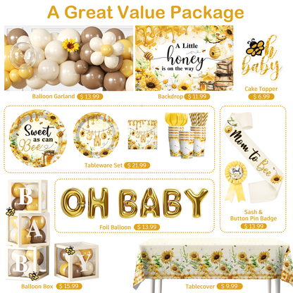 Cocomigo Bee Baby Shower Decorations For 25 Guests
