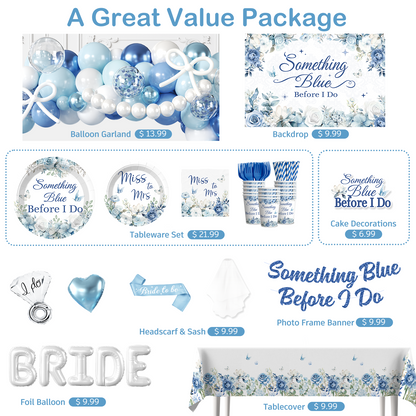 Cocomigo Something Blue Before I Do Bridal Shower Decorations For 25 Guests