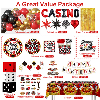 Cocomigo Vegas Themed Party Decorations For 25 Guests