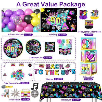 Cocomigo 90s Party Decorations For 25 Guests