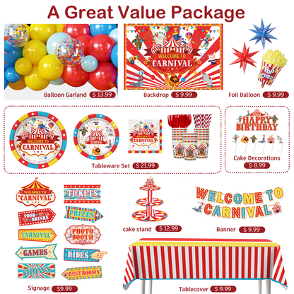 Cocomigo Circus Theme Party Decorations For 25 Guests