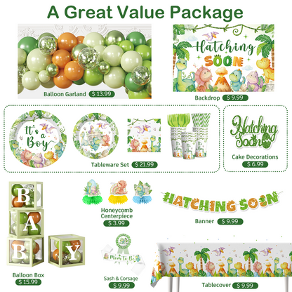 Cocomigo Dinosaur Baby Shower Decorations For 25 Guest