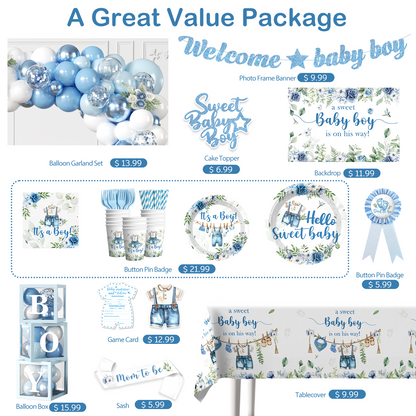 Cocomigo Baby Boy Baby Shower Decorations For 20 Guest