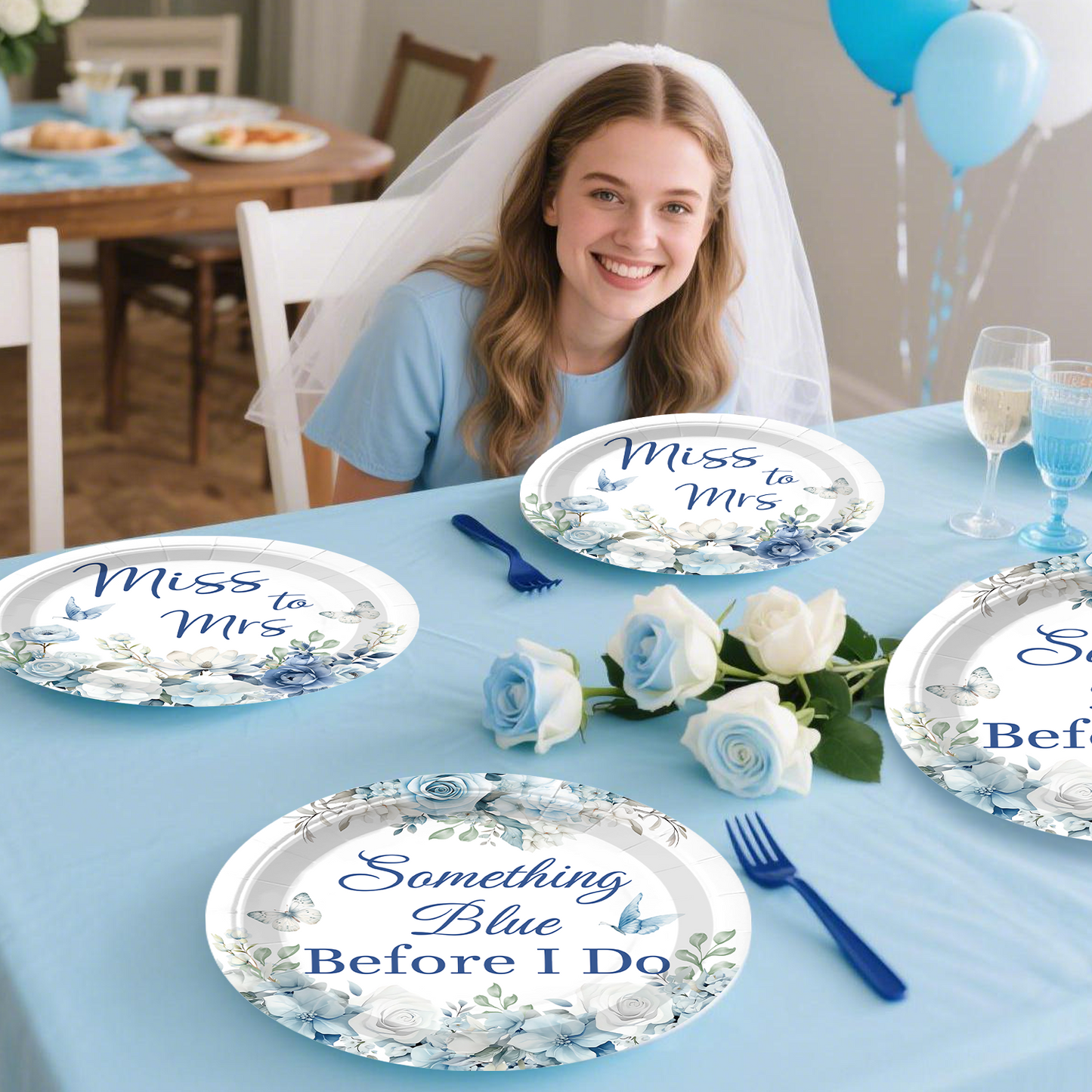 Cocomigo Something Blue Before I Do Bridal Shower Decorations For 25 Guests