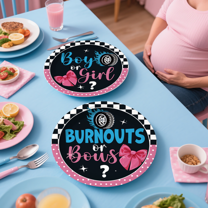 Cocomigo Burnouts or Bows Gender Reveal Decorations For 25 Guests