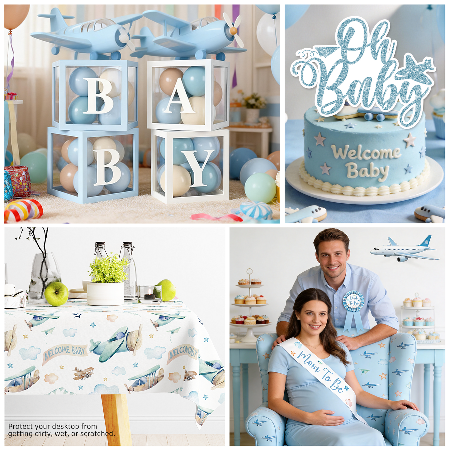 Cocomigo Airplane Baby Shower Decorations For 25 Guests