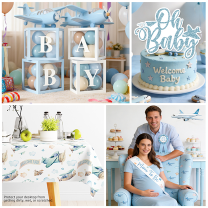 Cocomigo Airplane Baby Shower Decorations For 25 Guests