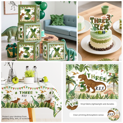 Cocomigo Three Rex Birthday Decorations For 25 Guests