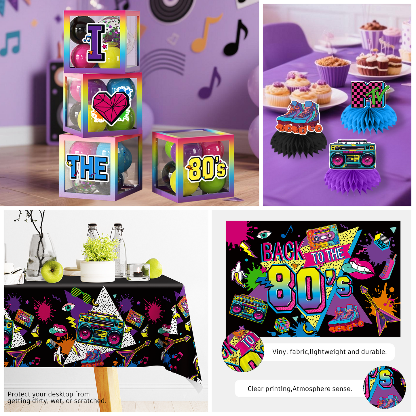 Cocomigo 80s Party Decorations For 25 Guests