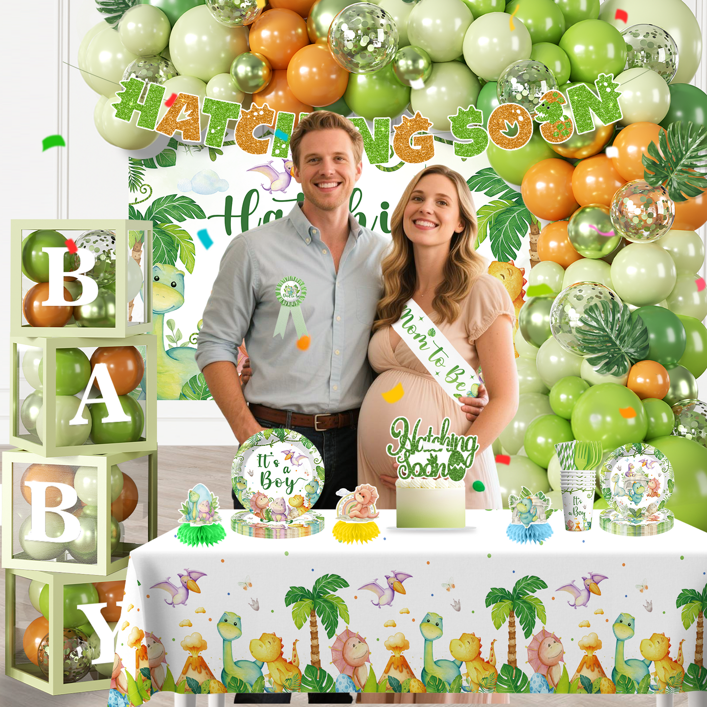 Cocomigo Dinosaur Baby Shower Decorations For 25 Guest