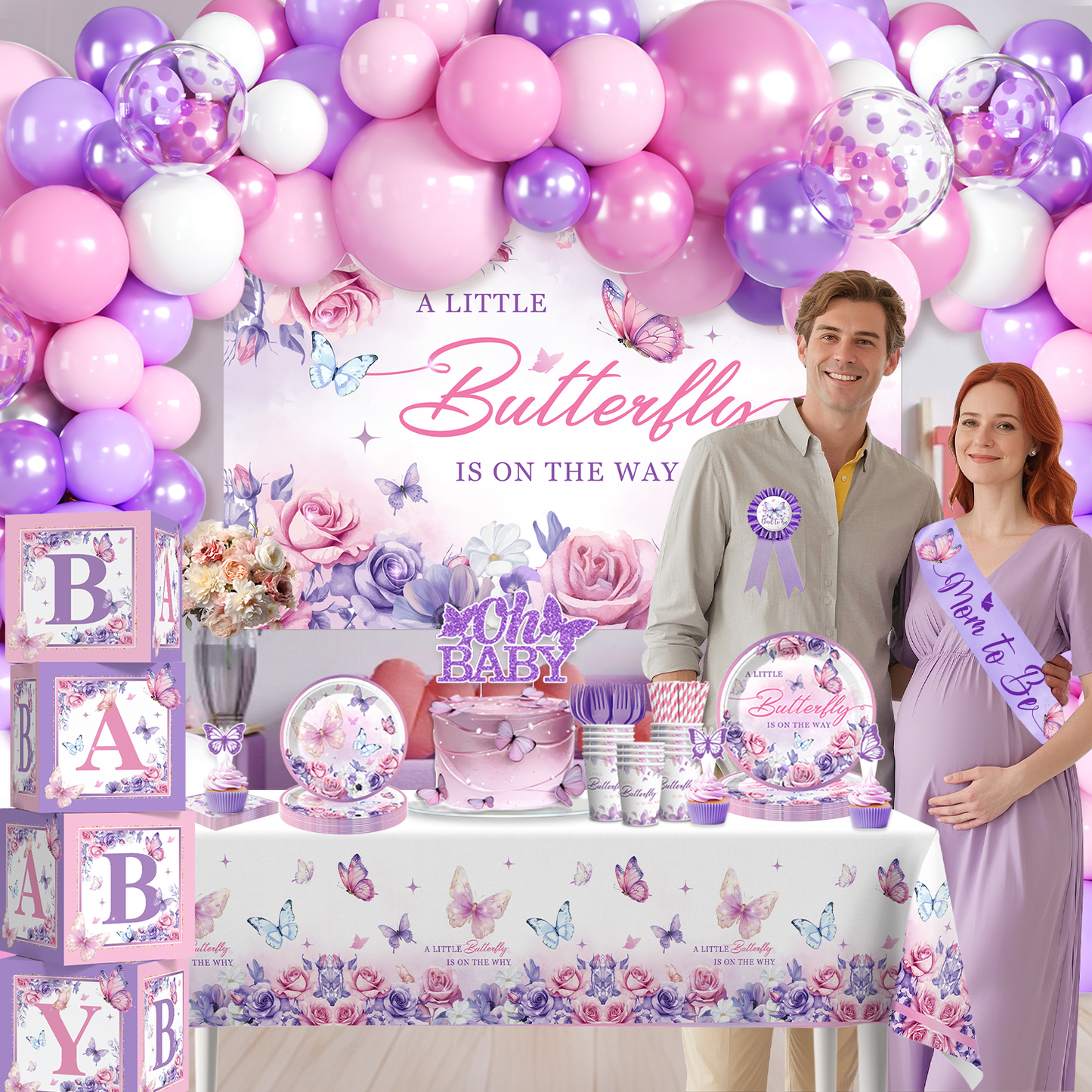 Cocomigo Butterfly Baby Shower Decorations For 25 Guests