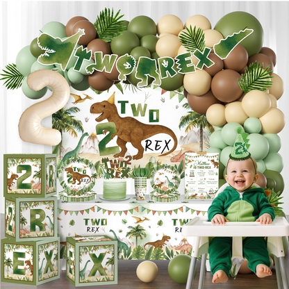 Cocomigo Two Rex Birthday Decorations For 20 Guests