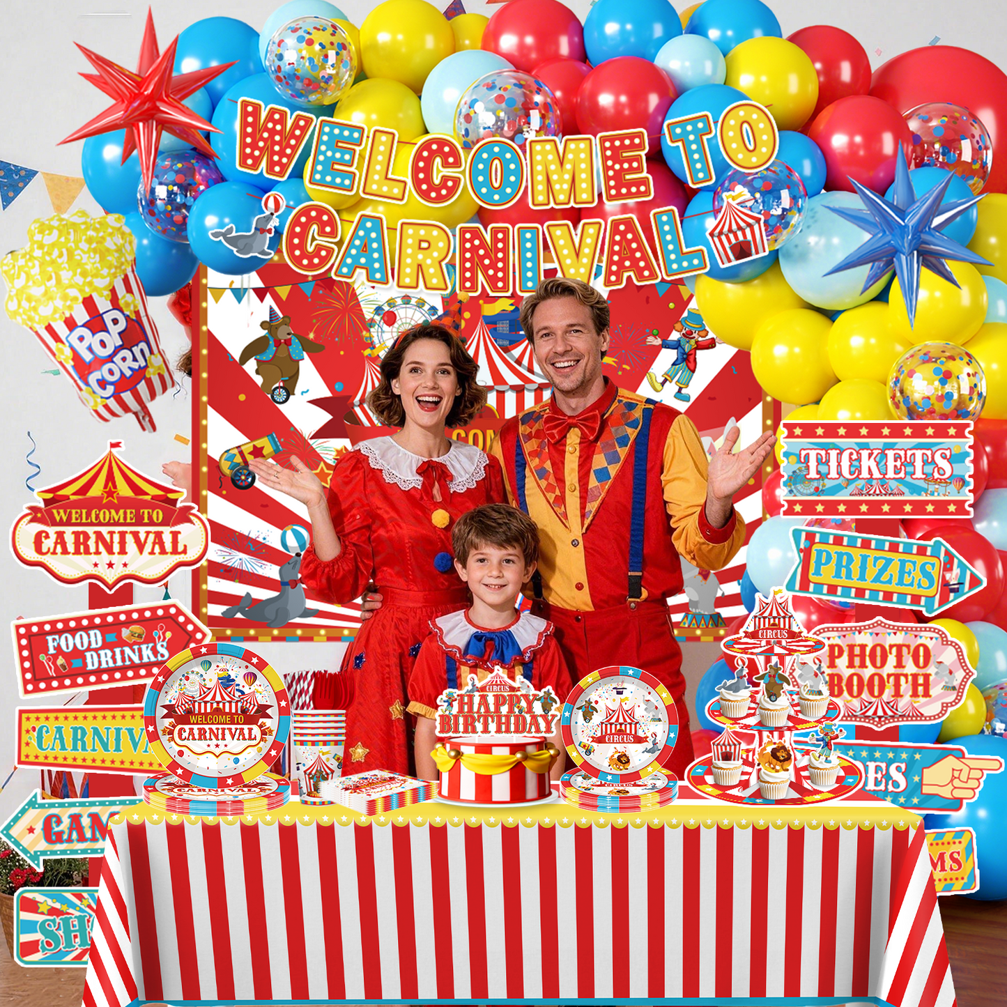 Cocomigo Circus Theme Party Decorations For 25 Guests
