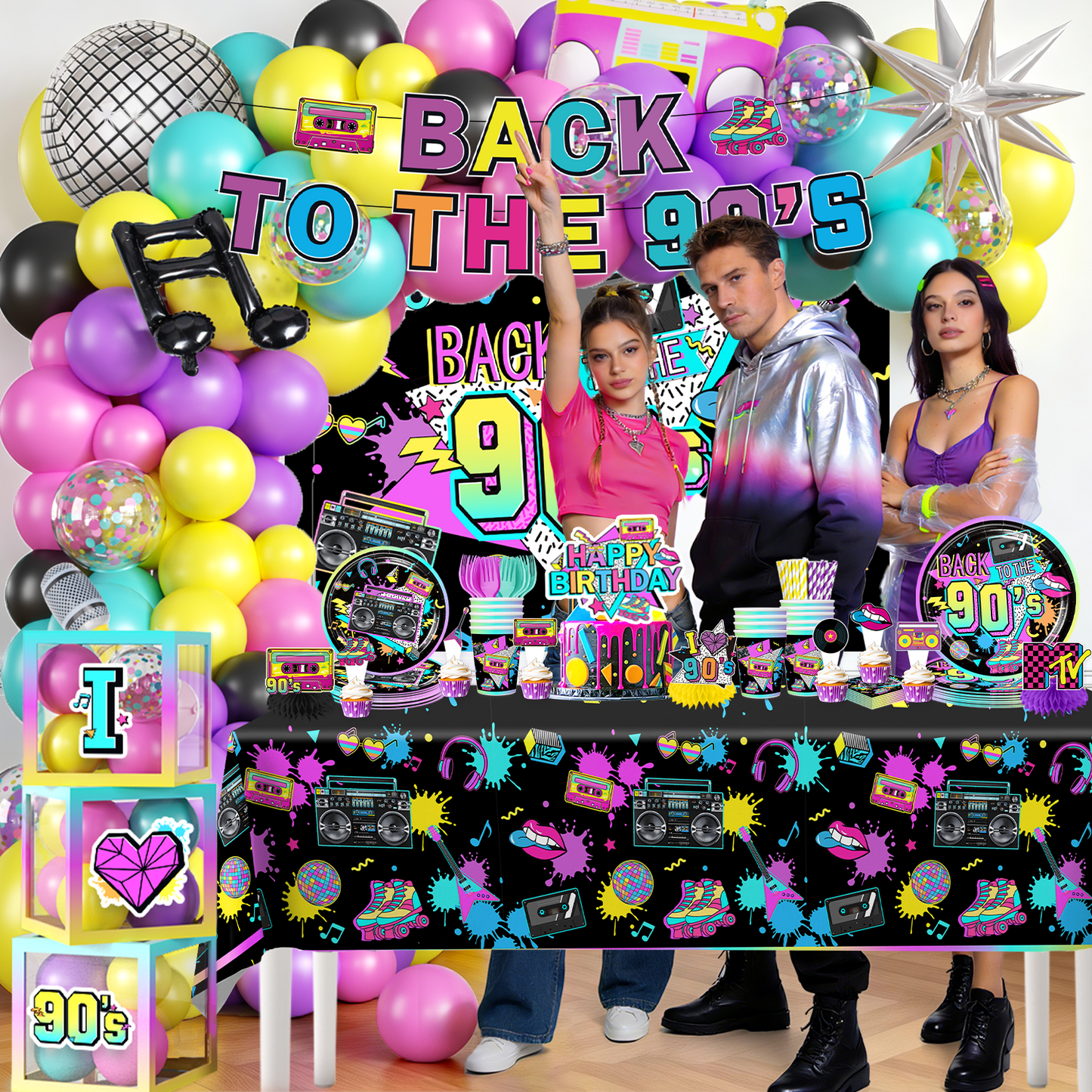 Cocomigo 90s Party Decorations For 25 Guests
