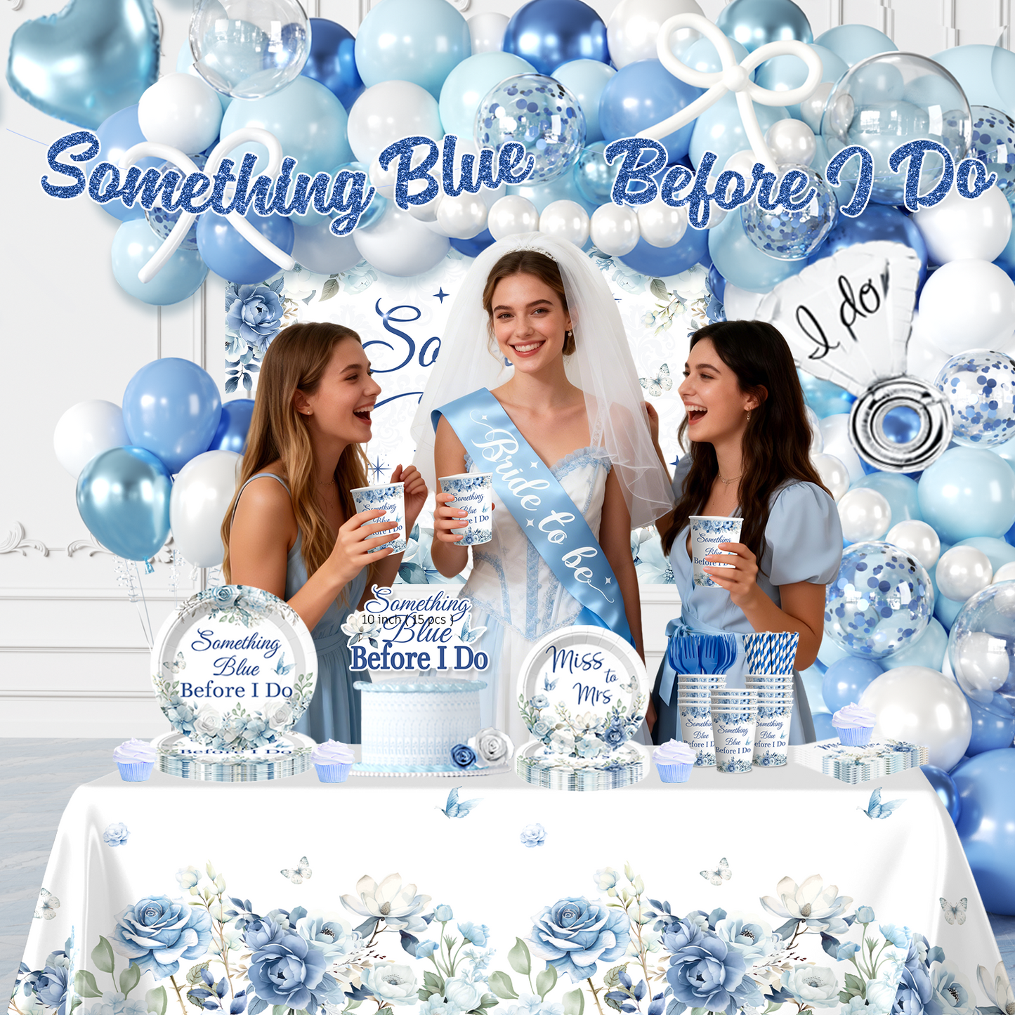 Cocomigo Something Blue Before I Do Bridal Shower Decorations For 25 Guests