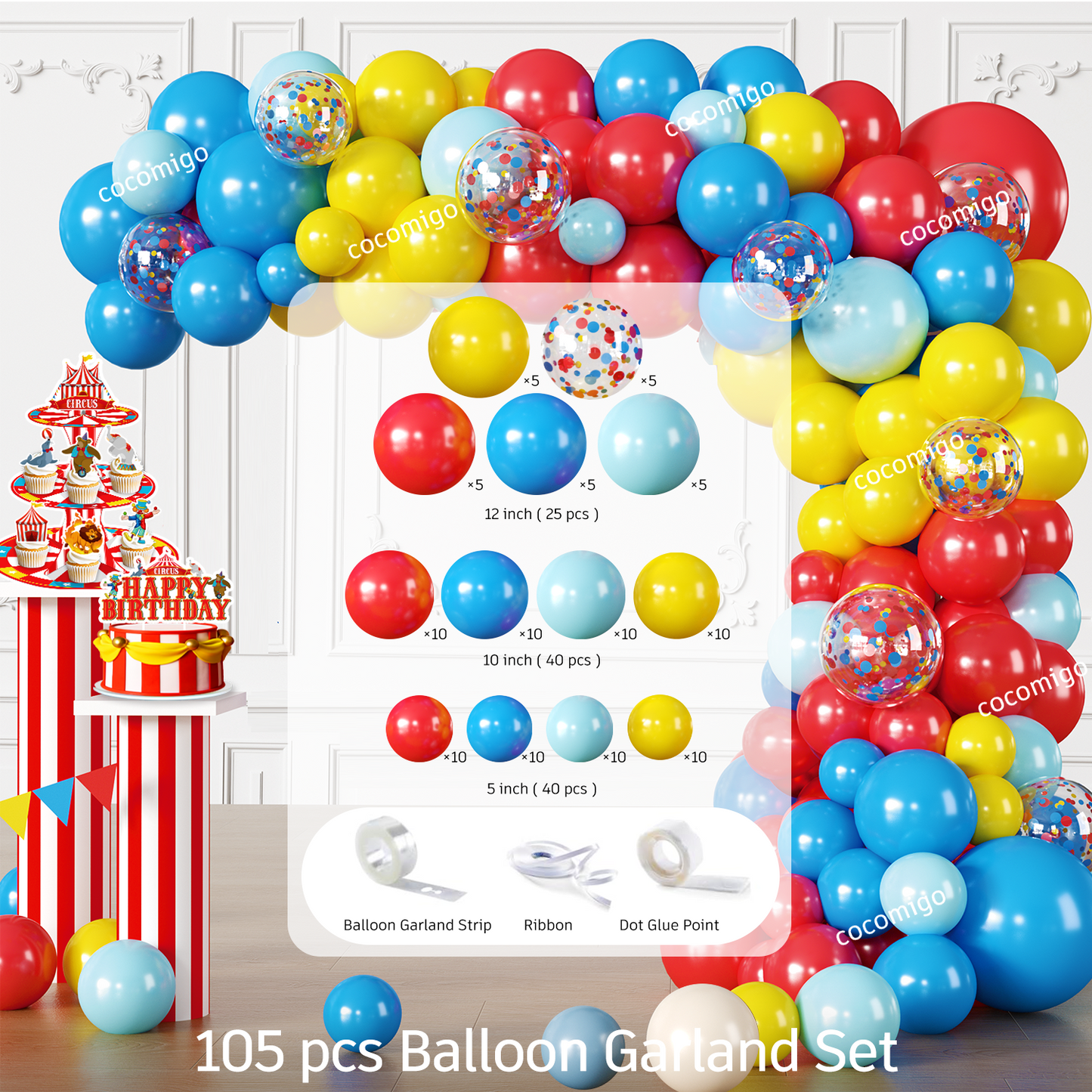 Cocomigo Circus Theme Party Decorations For 25 Guests
