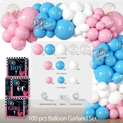 Cocomigo Burnouts or Bows Gender Reveal Decorations For 25 Guests
