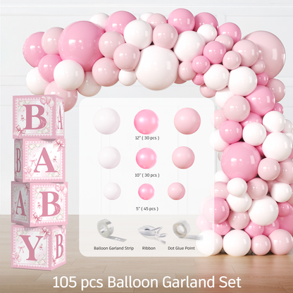 Cocomigo Pink Bow Baby Shower Decorations For 20 Guests