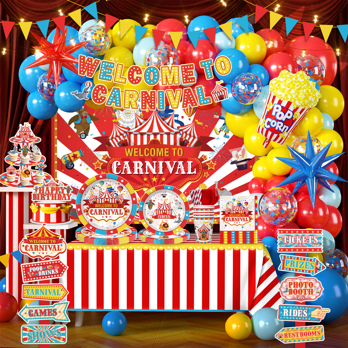 Cocomigo Circus Theme Party Decorations For 25 Guests
